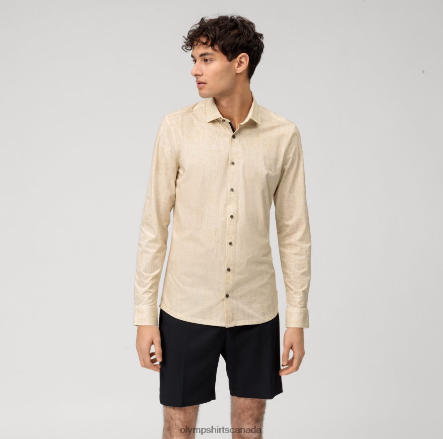 OLYMP No. Six 24/Seven Super Slim, Business Shirt, Modern Kent, Brass H2P42H149 Clothing