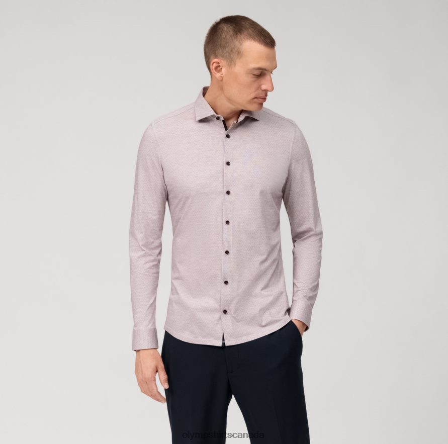 OLYMP No. Six 24/Seven Super Slim, Business Shirt, Modern Kent, Dark Red H2P42H62 Clothing