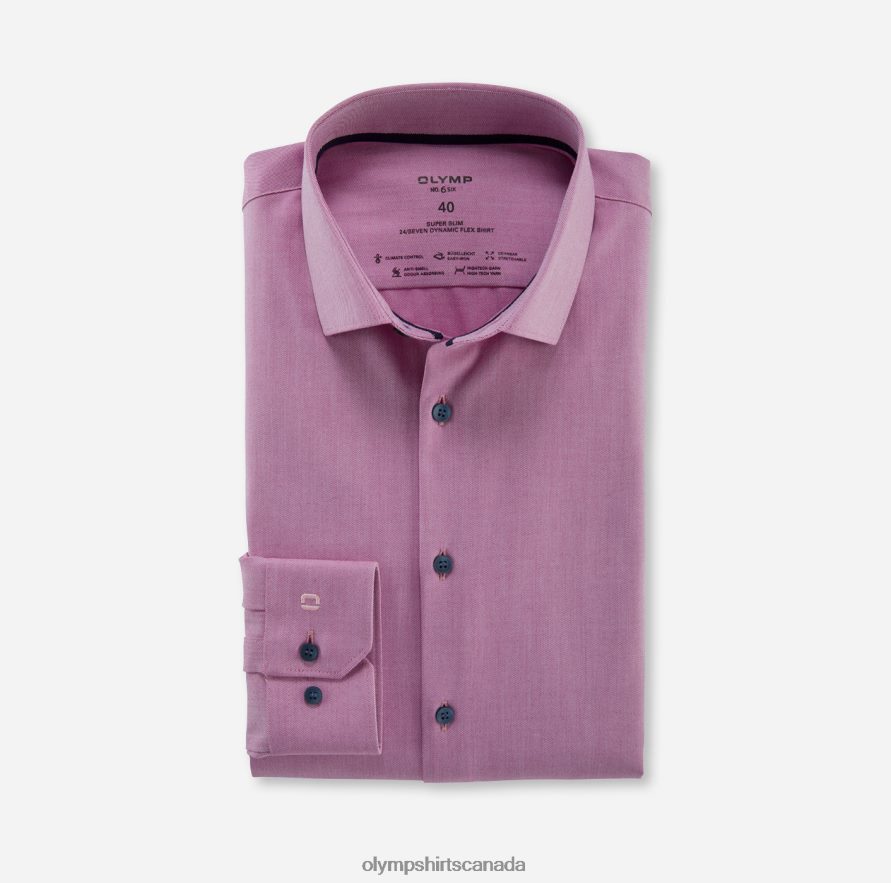 OLYMP No. Six 24/Seven Super Slim, Business Shirt, Modern Kent, Fuchsia H2P42H181 Clothing
