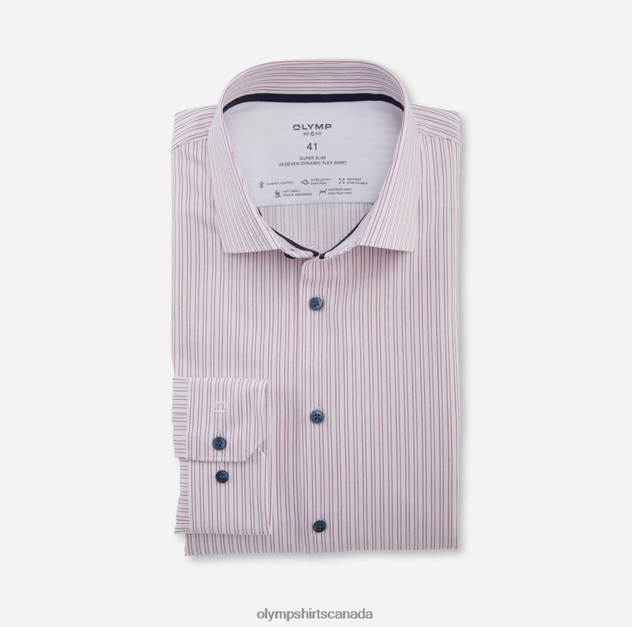 OLYMP No. Six 24/Seven Super Slim, Business Shirt, Modern Kent, Fuchsia H2P42H182 Clothing
