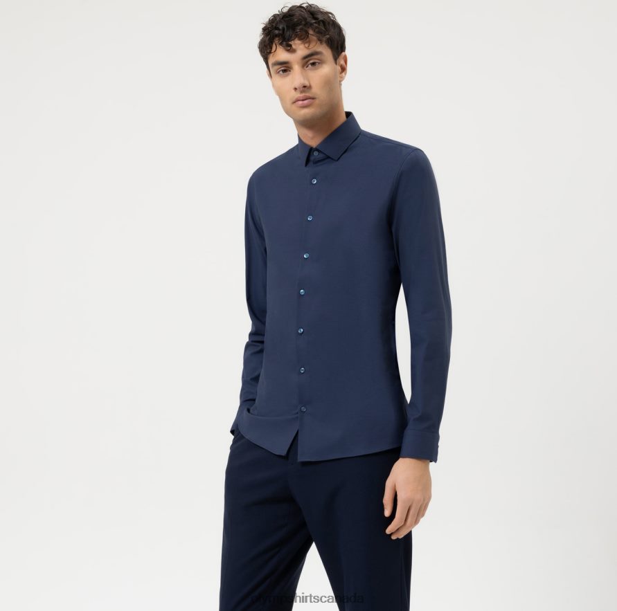 OLYMP No. Six 24/Seven Super Slim, Business Shirt, Modern Kent, Marine H2P42H33 Clothing