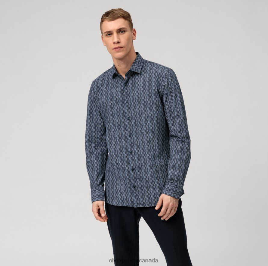 OLYMP No. Six 24/Seven Super Slim, Business Shirt, Modern Kent, Taupe H2P42H35 Clothing