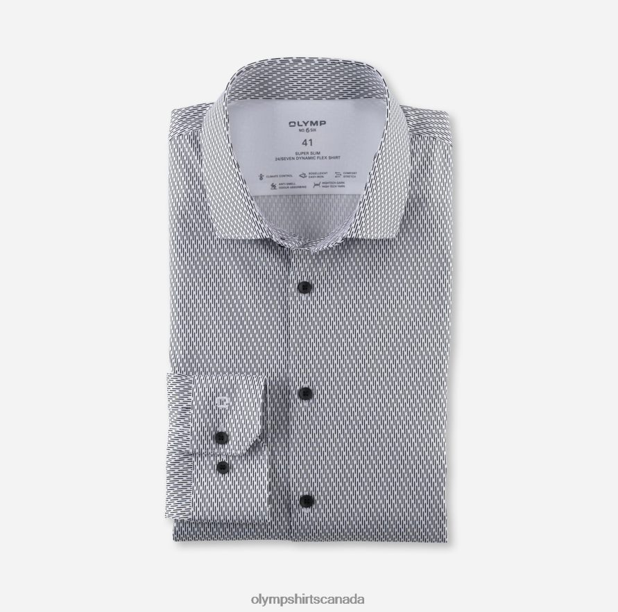 OLYMP No. Six 24/Seven Super Slim, Business Shirt, Modern Kent, White H2P42H254 Clothing