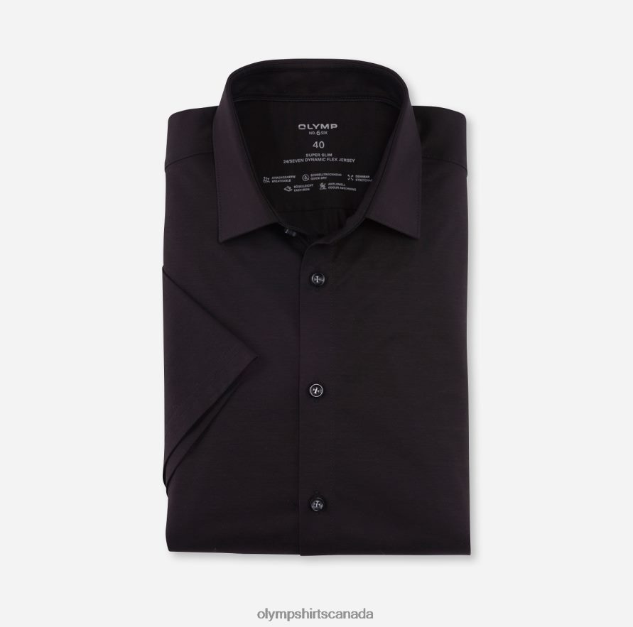 OLYMP No. Six 24/Seven Super Slim, Business Shirt, Urban Kent, Black H2P42H92 Clothing