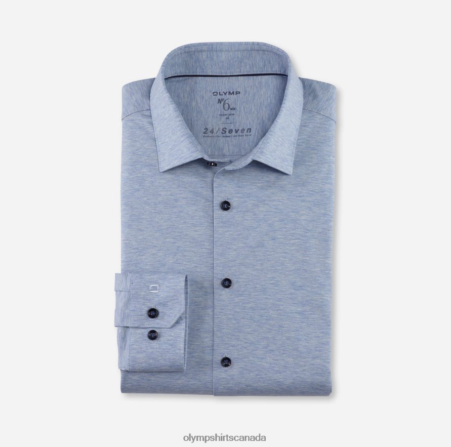 OLYMP No. Six 24/Seven Super Slim, Business Shirt, Urban Kent, Bleu H2P42H53 Clothing