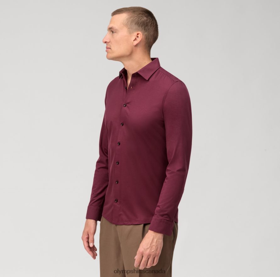OLYMP No. Six 24/Seven Super Slim, Business Shirt, Urban Kent, Chianti H2P42H135 Clothing