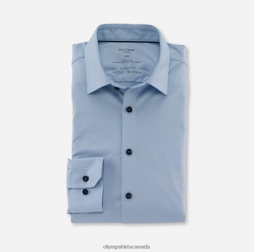 OLYMP No. Six 24/Seven Super Slim, Business Shirt, Urban Kent, Light Blue H2P42H37 Clothing