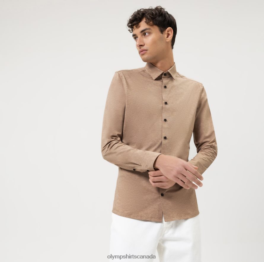 OLYMP No. Six 24/Seven Super Slim, Business Shirt, Urban Kent, Natural H2P42H174 Clothing