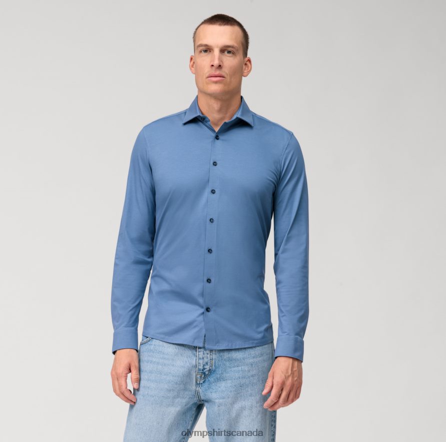 OLYMP No. Six 24/Seven Super Slim, Business Shirt, Urban Kent, Nuremberg Blue H2P42H43 Clothing