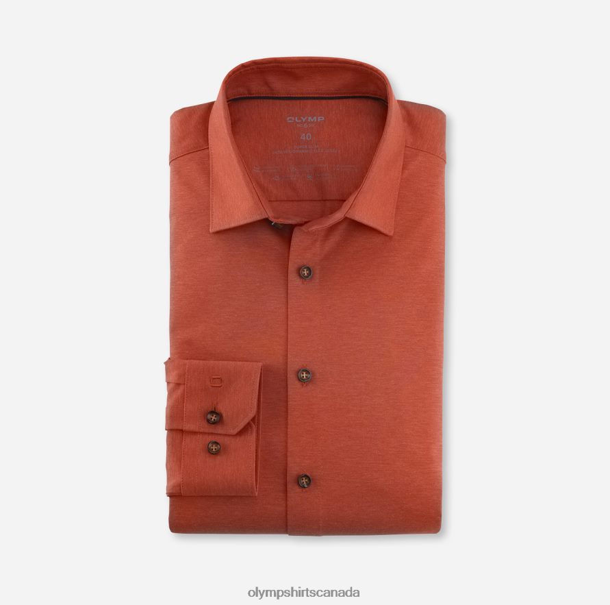 OLYMP No. Six 24/Seven Super Slim, Business Shirt, Urban Kent, Red Orange H2P42H210 Clothing
