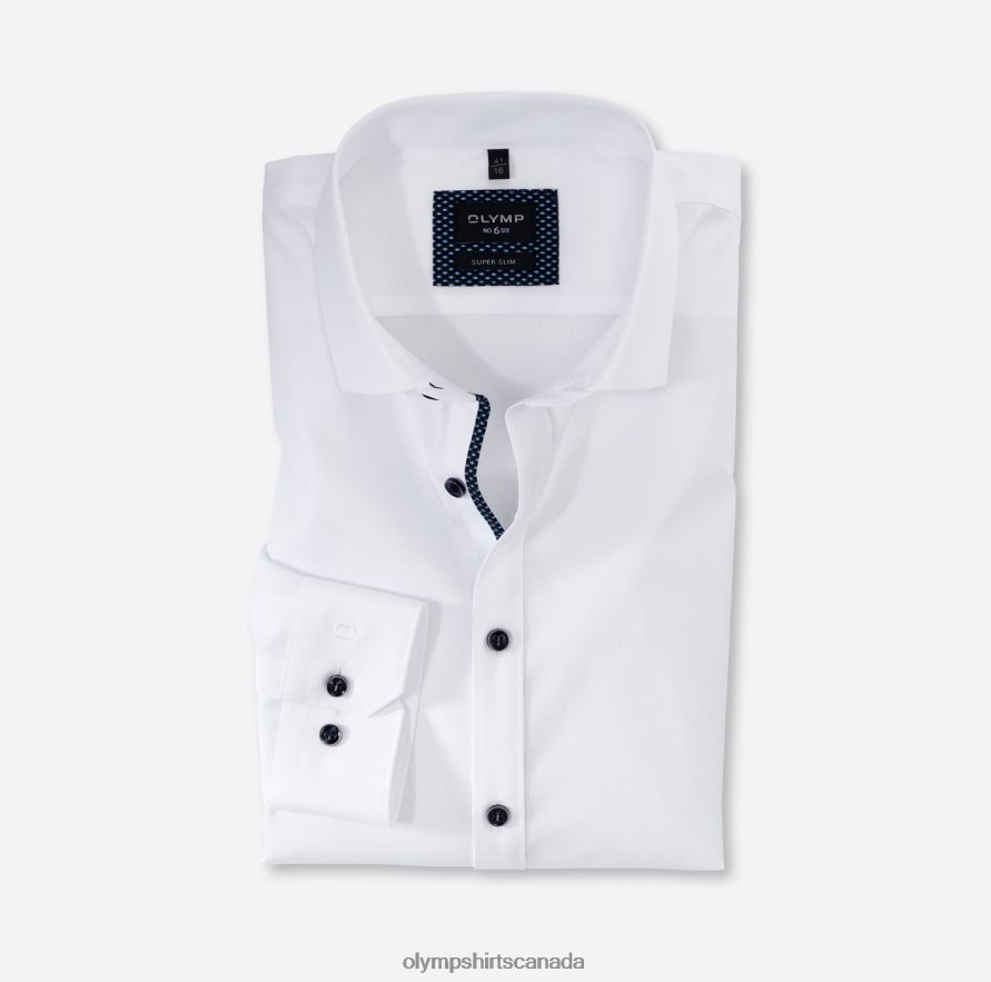 OLYMP No. Six Super Slim, Business Shirt, Long Sleeve Extra Long, Modern Kent, White H2P42H334 Clothing