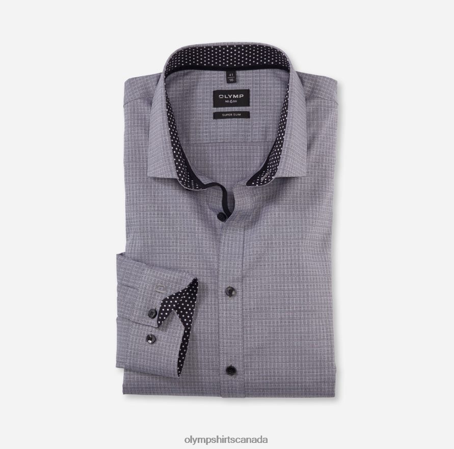 OLYMP No. Six Super Slim, Business Shirt, Modern Kent, Black H2P42H107 Clothing