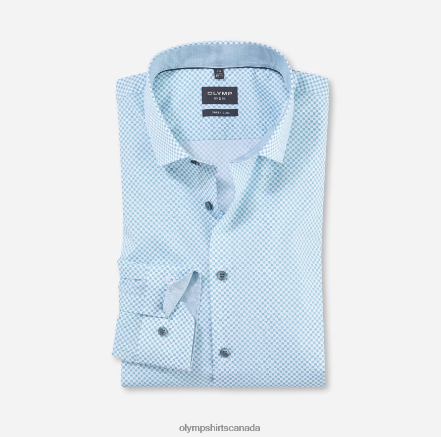 OLYMP No. Six Super Slim, Business Shirt, Modern Kent, Emerald H2P42H215 Clothing