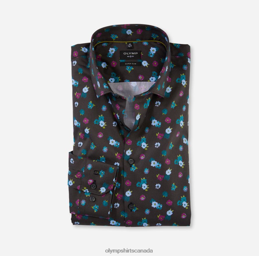 OLYMP No. Six Super Slim, Business Shirt, Modern Kent, Emerald H2P42H31 Clothing