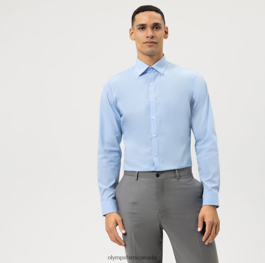 OLYMP No. Six Super Slim, Business Shirt, Under Button-Down, Light Blue H2P42H282 Clothing