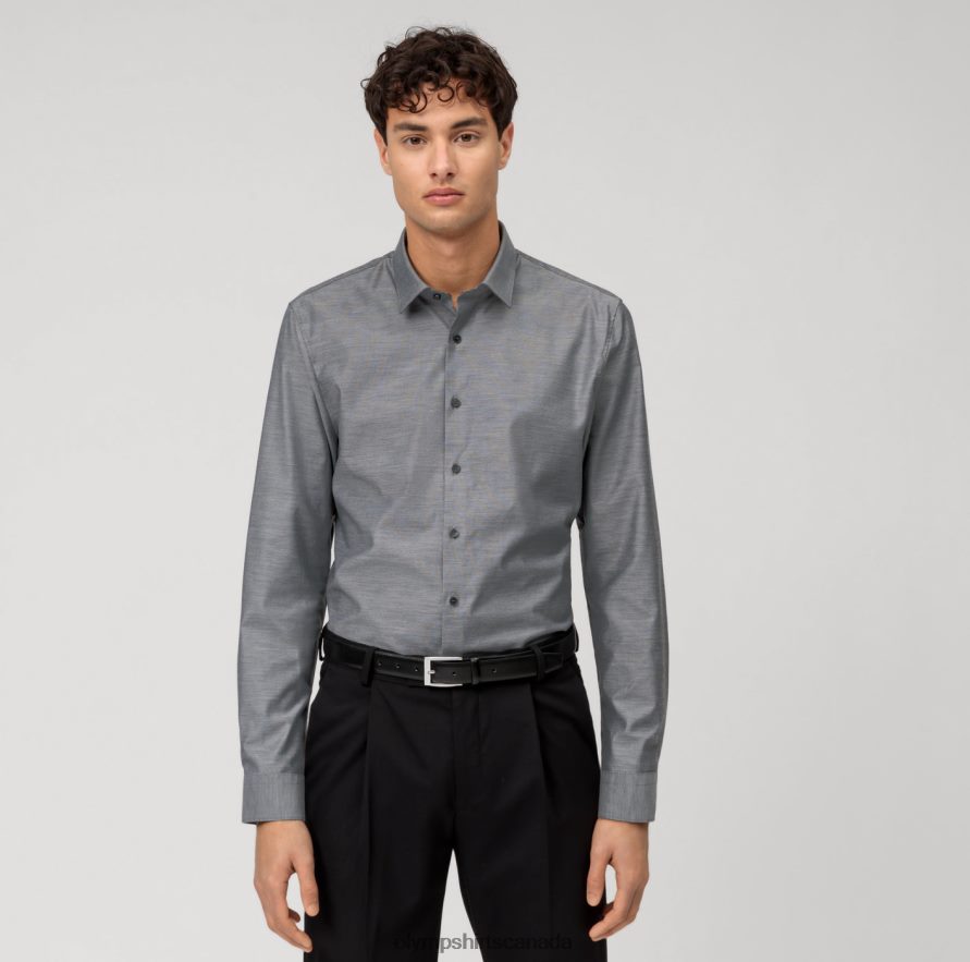 OLYMP No. Six Super Slim, Business Shirt, Urban Kent, Black H2P42H284 Clothing