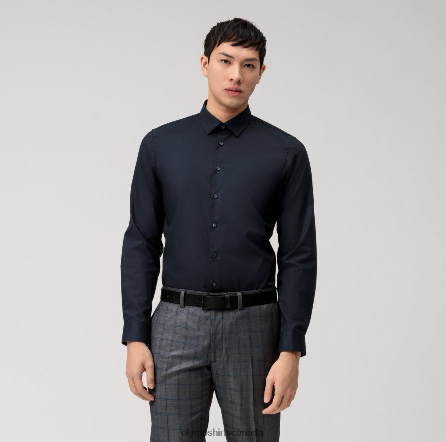 OLYMP No. Six Super Slim, Business Shirt, Urban Kent, Marine H2P42H140 Clothing
