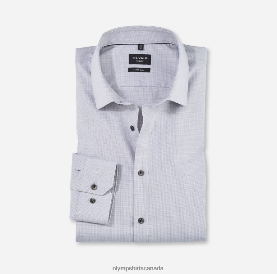 OLYMP No. Six Super Slim, Business Shirt, Urban Kent, Taupe H2P42H221 Clothing