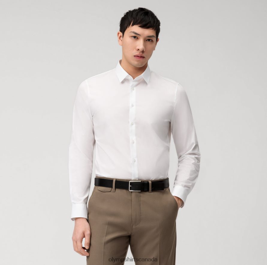 OLYMP No. Six Super Slim, Business Shirt, Urban Kent, White H2P42H185 Clothing