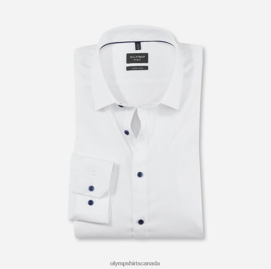 OLYMP No. Six Super Slim, Business Shirt, Urban Kent, White H2P42H207 Clothing