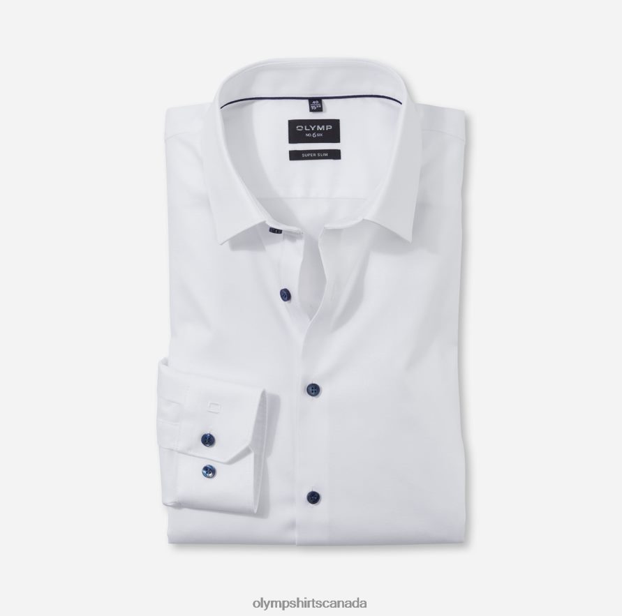 OLYMP No. Six Super Slim, Business Shirt, Urban Kent, White H2P42H262 Clothing
