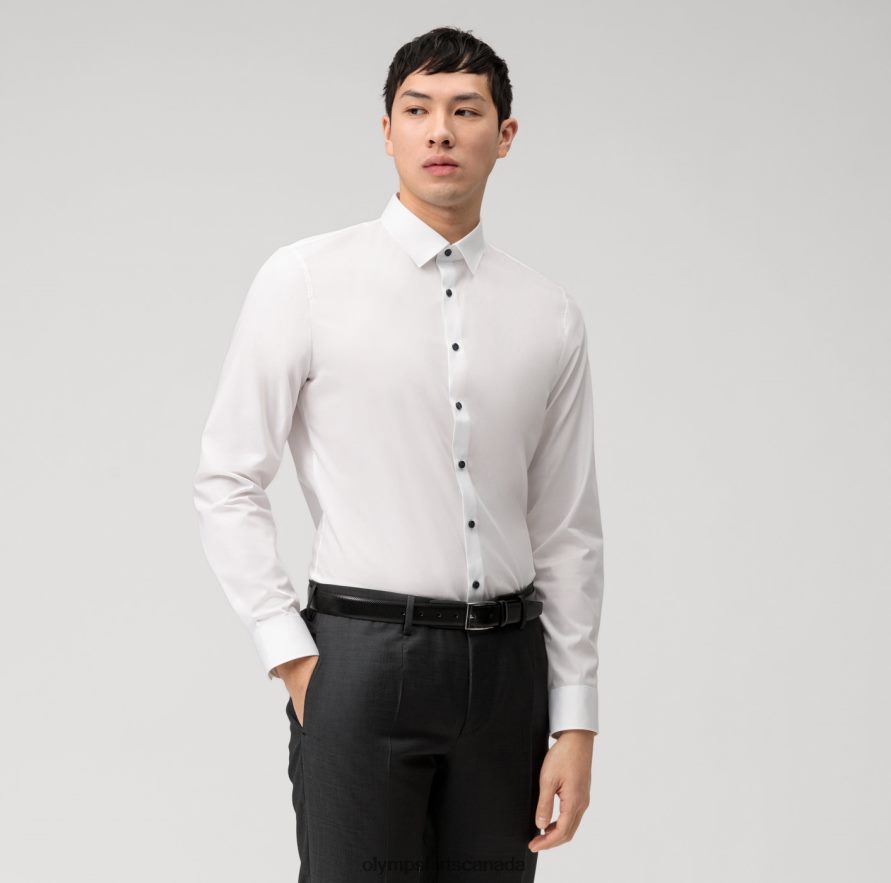 OLYMP No. Six Super Slim, Business Shirt, Urban Kent, White H2P42H285 Clothing