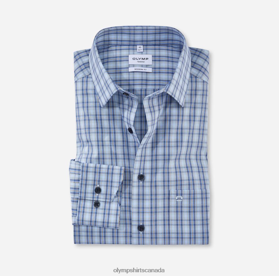 OLYMP Tendenz Modern Fit, Business Shirt, New Kent, Bleu H2P42H1727 Clothing