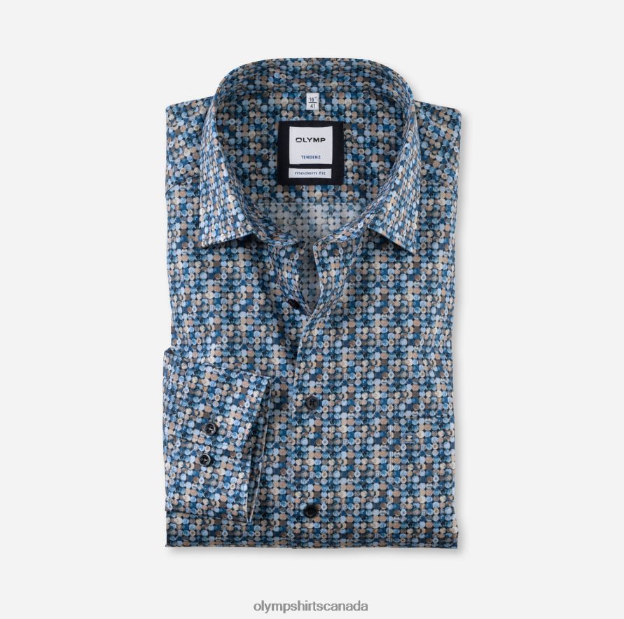 OLYMP Tendenz Modern Fit, Business Shirt, New Kent, Brown H2P42H1743 Clothing